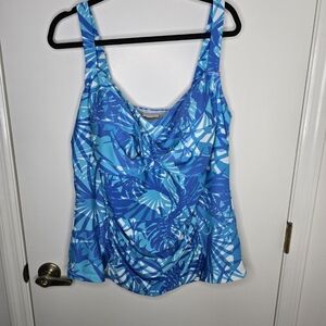 Blue Patterned Women's Two Piece Avenue Bathing Suit Plus Size 26